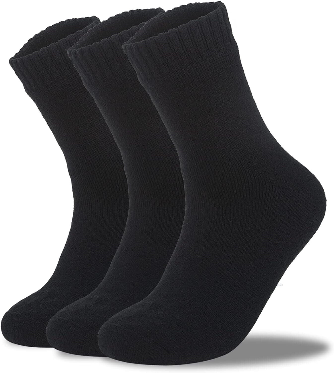 Mens Thermal Socks 3 Pairs Black Winter Warm Ski Walking Boot Adults Size 6-11