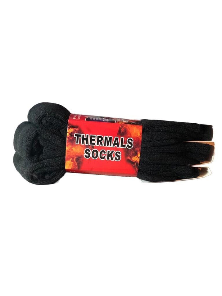 Mens Thermal Socks 3 Pairs Black Winter Warm Ski Walking Boot Adults Size 6-11